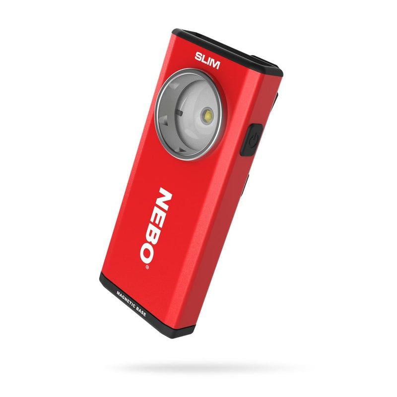 NEBO Slim Work Light, USB Rechargeable Bright Pocket Light with Clip Red