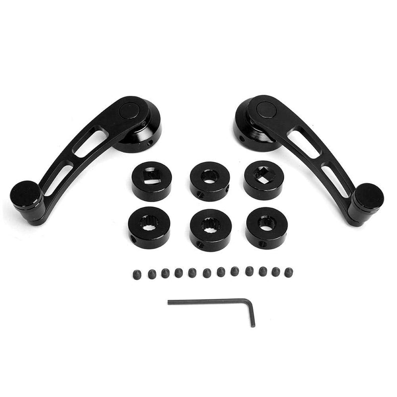 for kimiss Store Window Crank Window Crank Handle,2Pcs Window Crank, Alloy Window Handle Riser Winder Crank Handle Fit for Car(Black)