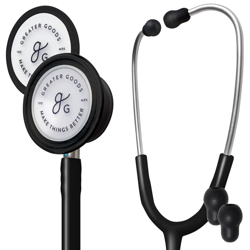 Greater Goods Dual-Head Stethoscope – Clinical Grade, Lightweight, High-Precision Sound, Ideal for Doctors, Nurses, Students, and Medical Professionals, FSA and HSA Eligible (Black) Black