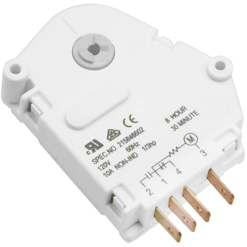 PartsBroz 215846602 Defrost Timer - Compatible With Frigidaire Kenmore Gibson Kelvinator Refrigerator - Replaces AP2111929 PS423801 604-73086 241621501 FRT18B4AW2 FRS26ZRG FRT18L4FW3 FRT21LR8DSP