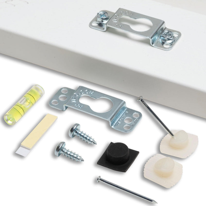 Fletcher® Picture Perfect No-Wire Hanging Kit | Keeps Frames Level with Flush Mount Hardware for Wall Art, Mirrors & Signs | Supports up to 50lbs. | 25 Kit Bulk Pack