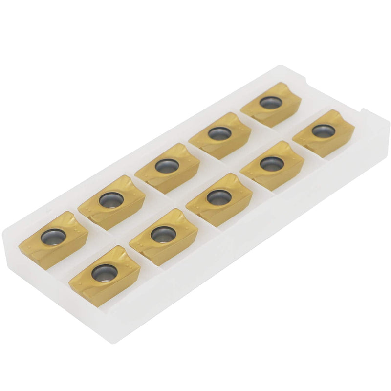 Carbide Milling Insert APMT1604, 10pcs, CNC Milling Machine Indexable Milling Insert, R0.8, Tungsten Steel Surface Golden Coating, Very Suitable for Processing Steel and Stainless Steel. APMT1604PDER DP