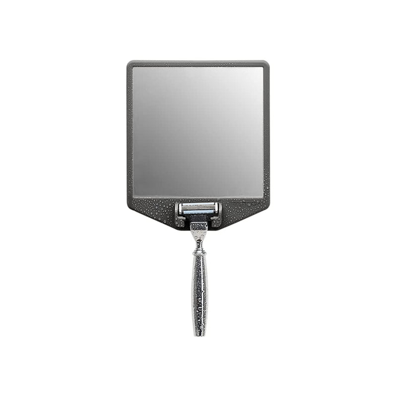 TOOLETRIES The Joseph Shower Mirror for Shaving - Silicone Razor Holder for Shower, Stlyish Bathroom Shower Accessory - Features Silicone-Grip, Removable & Reusable - Charcoal