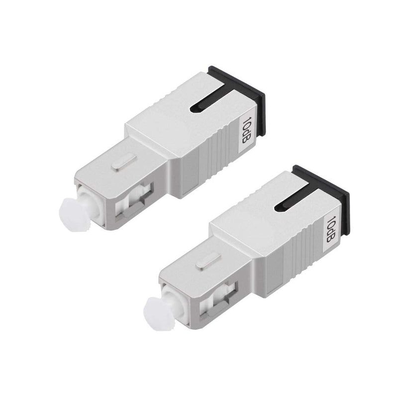 FLYPROFiber- 10dB SC Attenuator, Single Mode Fixed Fiber Optic Attenuator, Male to Female, 2pack 10db/SC 2