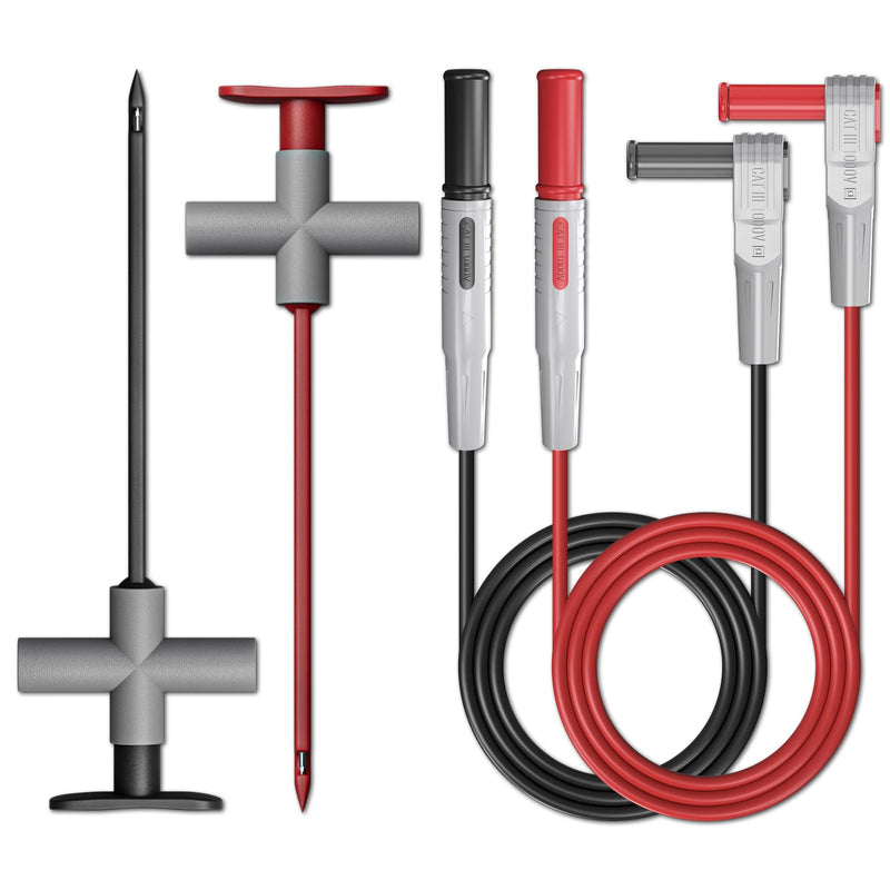 Goupchn 2PCS Multimeter Test Leads 4mm Banana Plug Male to Male with Puncture Probes Wire-Piercing Test Clip Tool for Multimeter Testing Automotive Car Repairing P1033A