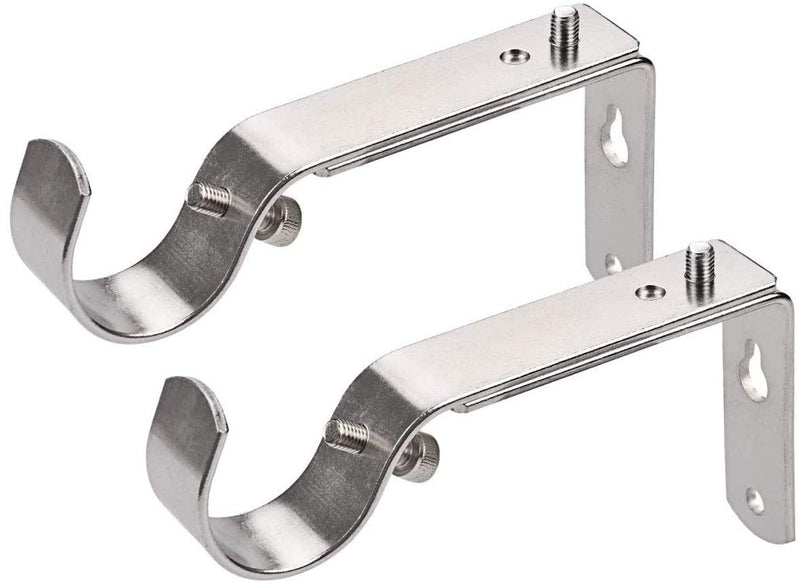 Curtain Rod Bracket Set of 2 for 7/8 or 1 Inch Rods, Adjustable - Satin Nickel 2set - NewNest Australia