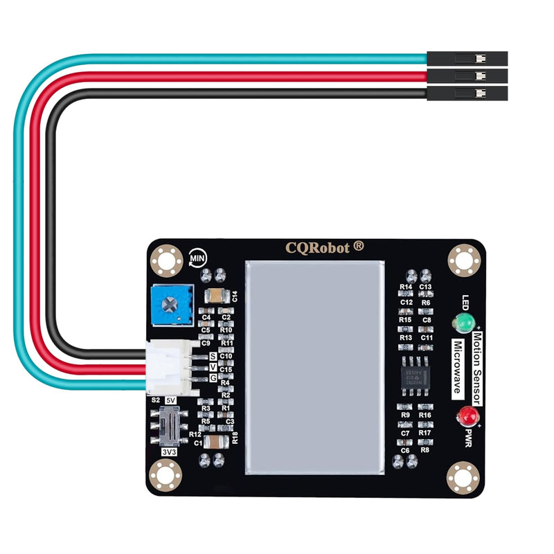10.525GHz Doppler Effect Microwave Motion Sensor Compatible with Raspberry Pi and Arduino Motherboard. for Industrial, Measurement, Automatic Doors, Smart Lights, Reversing Radar, etc. 10.525GHz
