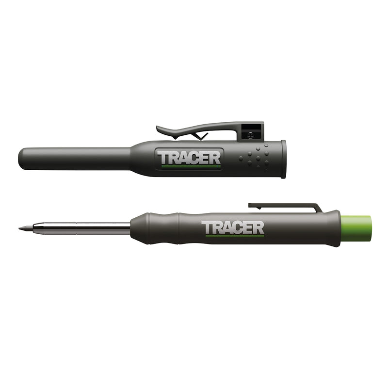 Tracer Deep Hole Construction Pencil Site Holster. Extendable 2B Carpenter Pencil with Inbuilt Carpenter Pencil Sharpener