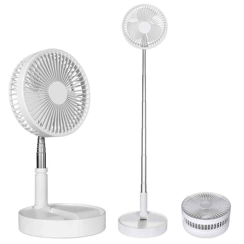 9H Battery Operated Fan Foldable Table Desk Floor Pedestal Fan Rechargeable 4 Speeds Portable 8-inch Fan