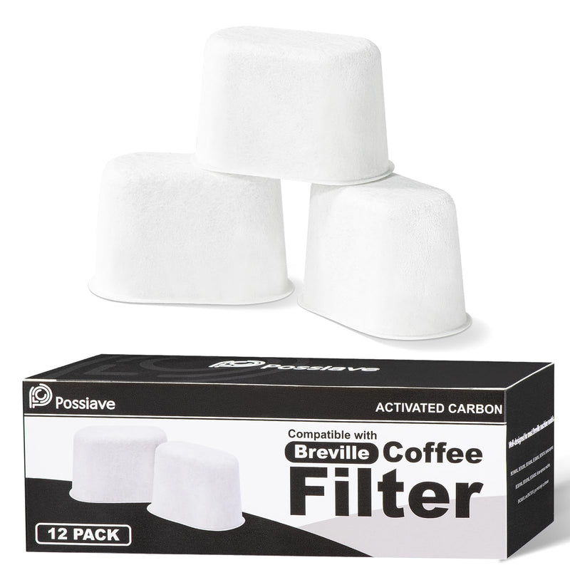12-Pack Charcoal Water Filters Compatible with Breville BWF100 Machines, Breville Espresso Machine Water Filter Replacement 12 Pack