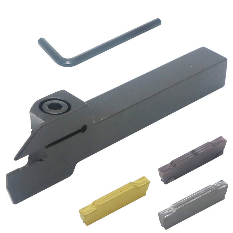 CNC Lathe Grooving Tool Holder MGEHR1212-2(0.47 Inch), with Three MGMN200 Cemented Carbide Blades. Yellow Processed Steel, Fuchsia Processed Stainless Steel, Silver Processed Aluminum Alloy. (2mm) MGEHR1212-2 (Right)