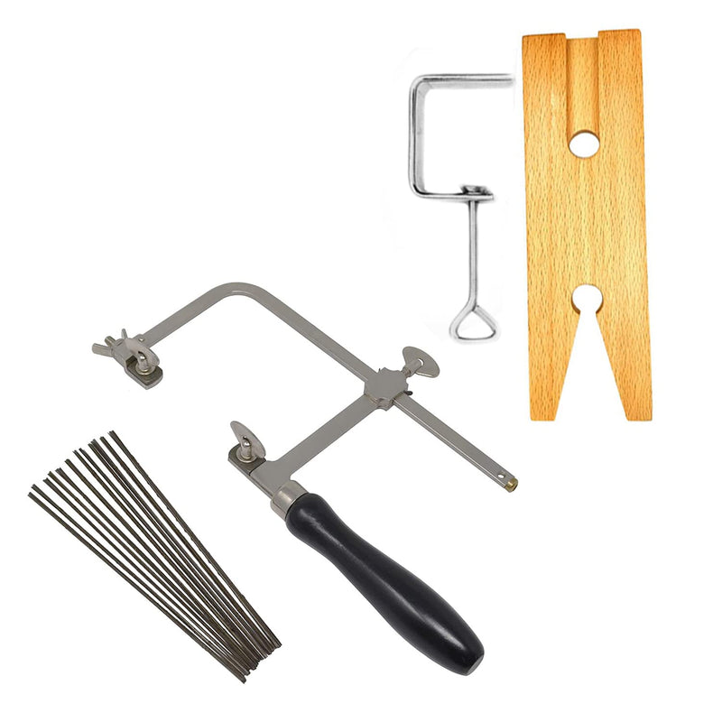 3 in 1 Professional Jeweler's Saw Set Saw Frame 144 Blades Wooden Pin Clamp Wood Metal - NewNest Australia