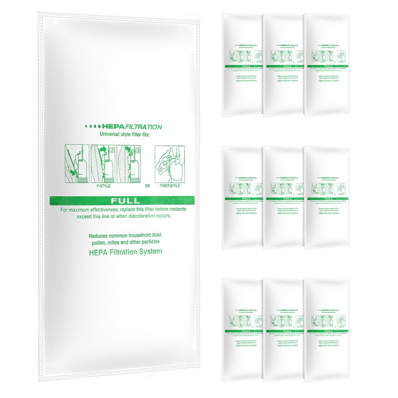 10 Pack 204814 Micron Magic HEPA Filter Plus Bags Compatible with KB Vacuums 205811 - Models G4, G5, G6, Ultimate G Series, Diamond Edition, Sentria, Sentria II, Avalir, Avalir II Green