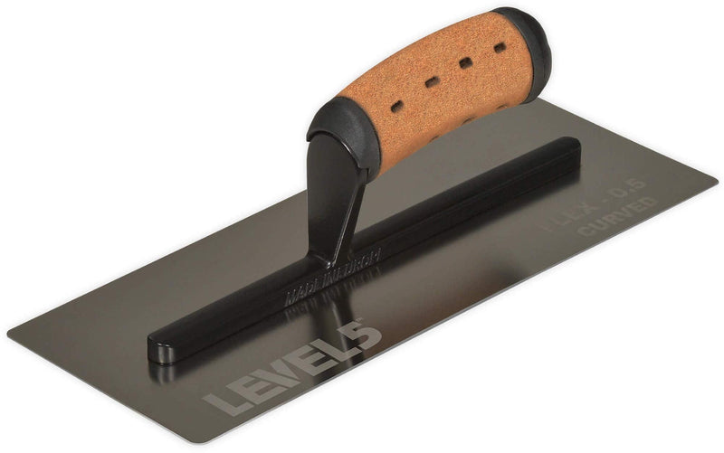 LEVEL5 12" x 4.75" FLEX Drywall Curved Trowel, 0.5MM Blade | Triple-Hardened Stainless Steel, High-Impact Handle | Sheetrock Gyprock Wall-Board Plasterboard | 4-988 12"