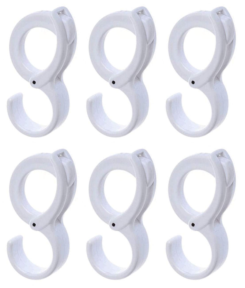 White Hanging Hooks, Multi-Purpose Hanging Hooks Hangers,Table Edge Hook,Hook Clip,Hanging Clips Hook,Windproof Hook, for Home, Office, Workshop, Exhibition(6 PCS, White)