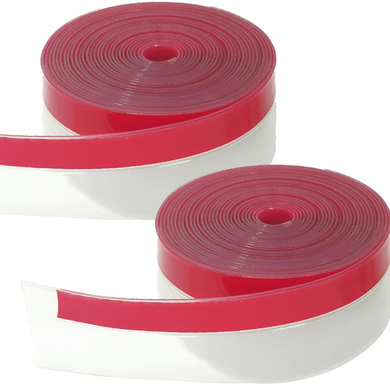 Weather Stripping Door Seal Strip Clear Silicone Draft Strip. Enhanced with Thicker Strip and Stronger Adhesive Tape Backing. (Transparent, 10M Total, 2 Packs)