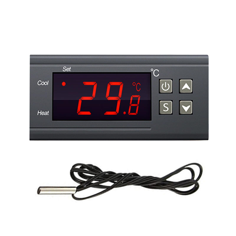 Digital Temperature Controller STC-1000 Digital LED Display DC 24V 10A Celsius Heating Cooling Centigrade Thermostat Sensor 2 Relay Output with NTC 10K Thermistor Sensors Temperature Probe