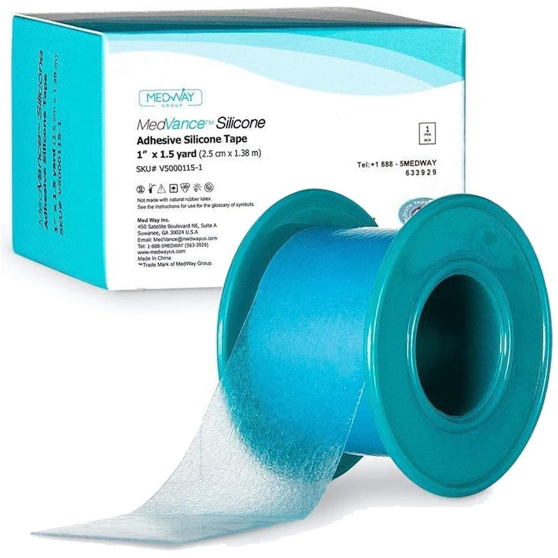 Medvance Soft Silicone Tape with Perforation for Easy Cut Size - 1" Width (1 Pack, 1.5 Yards)