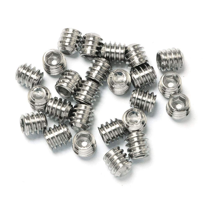 25pcs 1/4-20 x 1/4" Hexagon Hex Socket Set Screws 304 Stainless Steel Full Thread Cup Point Grub Screws - NewNest Australia