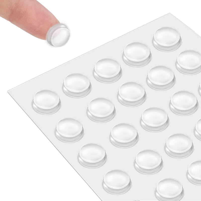 Silicone 160 Pcs Cabinet Door Bumpers Round, 1/2" Diameter Self Adhesive Clear Cupboard Door Drawer Bumpers for Kitchen Cabinets Cutting Boards Picture Frames 160-clear