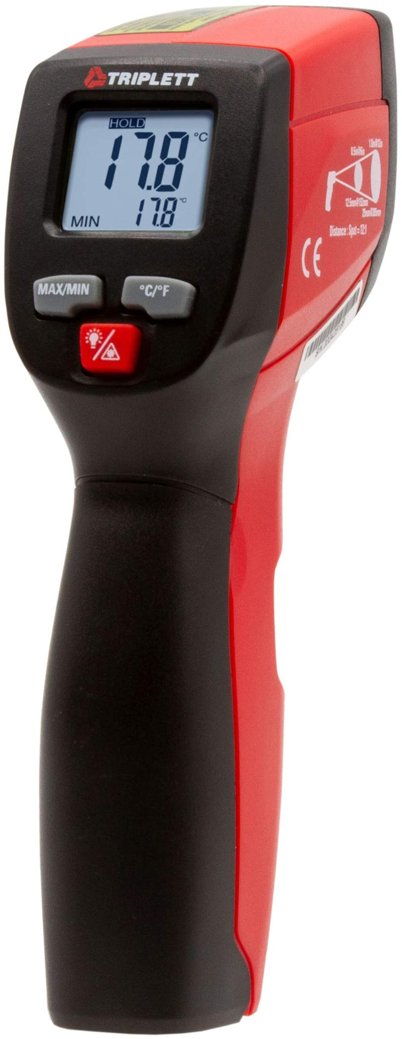 Triplett IRT220 Non-Contact 12:1 Infrared Thermometer, -4 to 932°F (-20 to 500°C) Standard