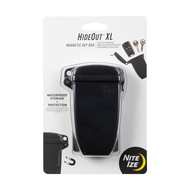 Nite Ize Hideout Magnetic Key Box - Waterproof Key Hider - Magnetic Key Holder & Box - Waterproof Key Storage for Spare Keys - Black, Extra Large Extra Large (Pack of 1)