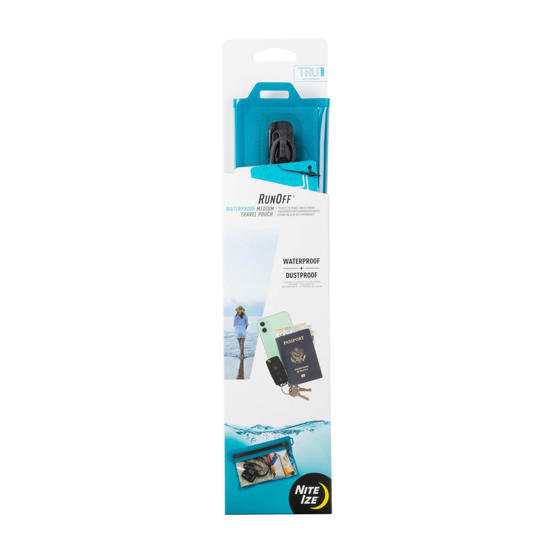 Nite Ize RunOff Waterproof Travel Pouch with TRU Zip - Dry Pouch for Phone & Travel Necessities - Touchscreen Friendly - Waterproof with Reliable Zipper - Blue, Medium