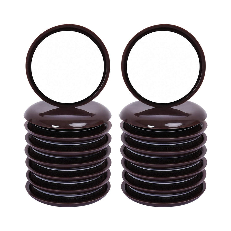 Ezprotekt Round Brown 16 Value Pack Self-Stick Furniture Sliders 2-1/8" Furniture Moving Pads Heavy Duty Adhesive Furniture Movers for Carpet Chair Glides Chair Slider for Carpet (Brown, 16 Pack) 2 1/8"
