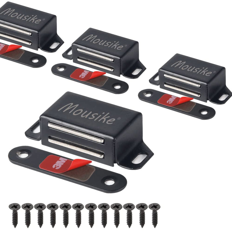 Mousike Cabinet Magnets 30lb Black Door Magnets with Strong Magnetic for Kitchen Cupboard Wardrobe Closet Cabinet Door Drawer Latch 4 Pack 4x6 - 4pack