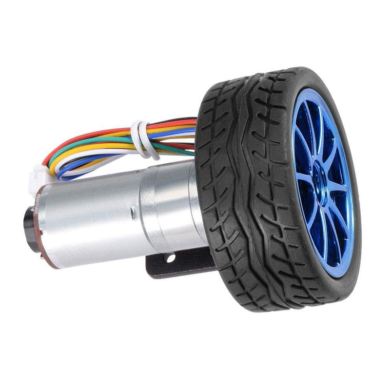 DC12V DIY Encoder Gear Motor for Smart Car Robot with Mounting Bracket 65mm Wheel Kit (500RPM) Encoder Bracket dc Motor with Encoder Encoder Motor Motor with Encoder