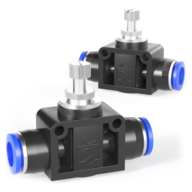 TAILONZ PNEUMATIC Air Flow Control Valve with Push-to-Connect Fitting, in-Line Speed Controller Union Straight - 6MM Tube OD x 6MM Tube OD SCF-6 （Pack of 5） 6mm OD