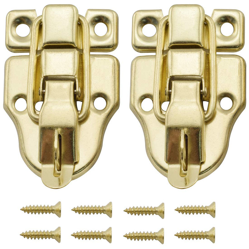 SDTC Tech 2-Pack Retro Gold Style Box Toggle Latch Antique Metal Duckbilled Hasp Latch Catch with Padlock Hole for Jewelry Box Cabinet Small Wooden Case Ordinary Box Crafts
