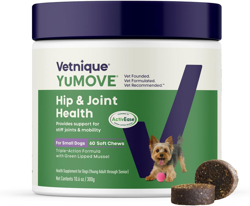 YuMOVE Daily Chews | Hip and Joint Supplement for Small & Medium Dogs with Glucosamine, Hyaluronic Acid, Green Lipped Mussel | 60 Chews - 1 Month's Supply - NewNest Australia