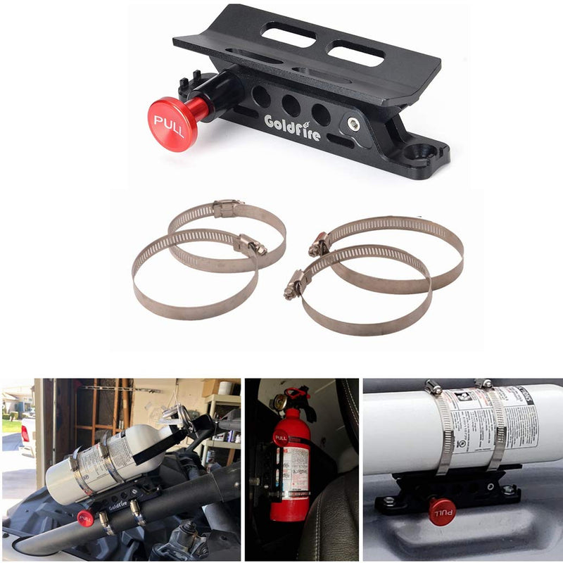 Quick Release Fire Extinguisher Mount Bracket Holder Aluminum Roll Bar Mount Bottle Holder Adjustable for Jeep Wrangler TJ JK JL JKU UTV Polaris RZR Ranger (Black) Black