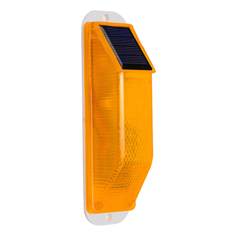 Solar Strobe Warning Light: Sensitive LED Warning Lamp High Bright Waterproof IP65 Light Control Flashing Beacon Barricade Construction Safety Traffic Light for Driveways Dock (Yellow) Yellow