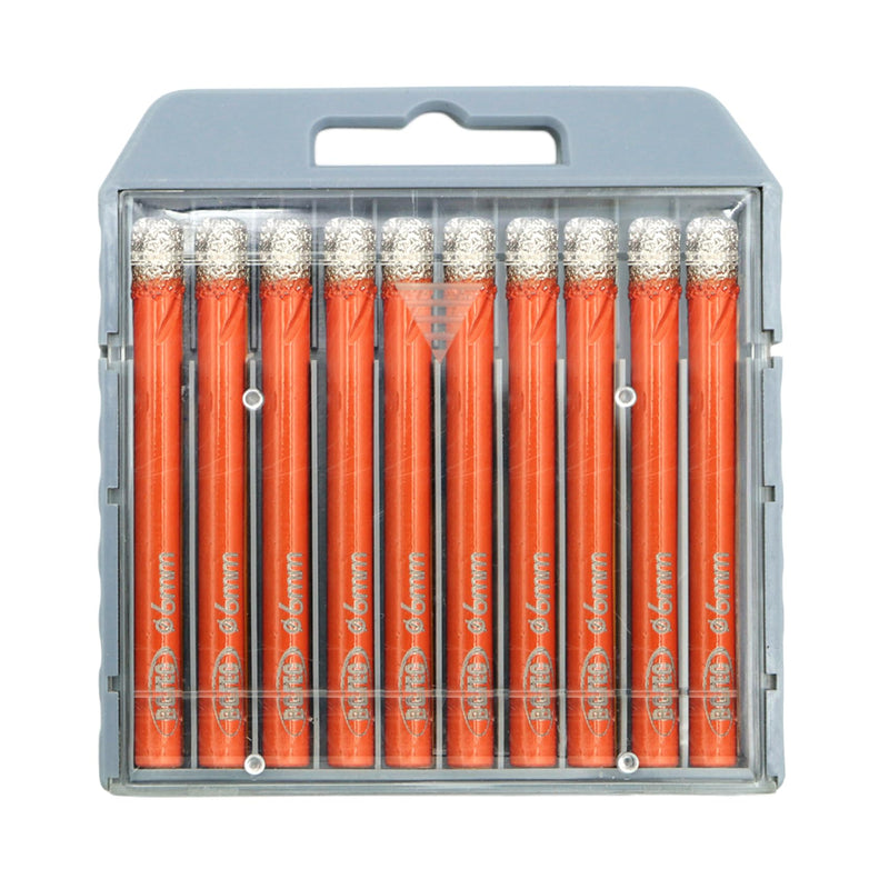 Dry Diamond Drill Bit Set,BGTEC 10pcs 1/4" 6mm Hole Saw for Granite,Marble,Masonry, Concrete, Tile/Ceramic, Glass, Hard plastic,Vacuum Brazed Diamond Core Drill Bit Kit