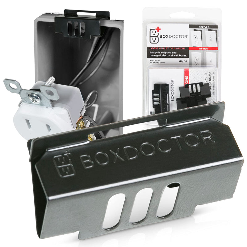 Repair Clips - Fix Loose Outlets and Switches - Electrical Wall Box Repair Clips - 10 Pack