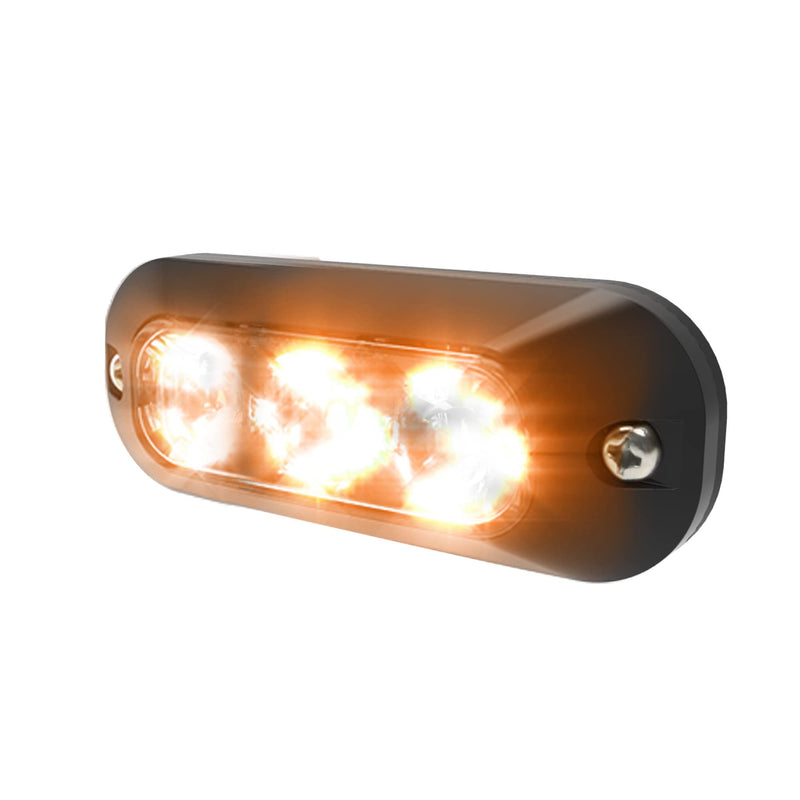 ECCO LED High-Intensity 3 LED Directional Amber Surface Mount 0.4 amps 12V 24V Waterproof 21 Flash Patterns Warning Light for Truck off Road car Commercial Vehicles, 5 Year Warranty