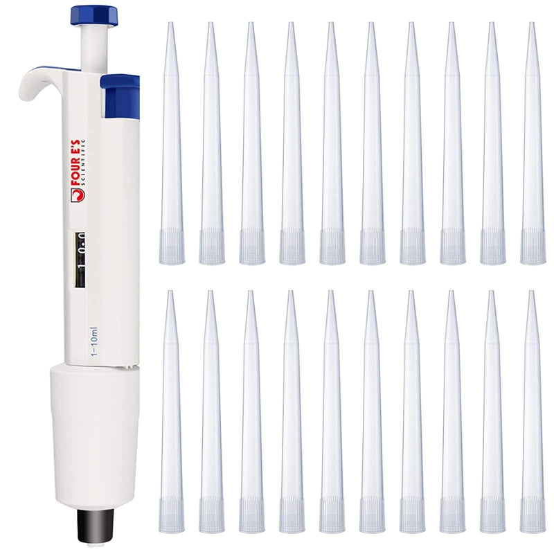 FOUR E'S SCIENTIFIC 1-10ML Pipettor with 100pcs 10ml Pipette Tips
