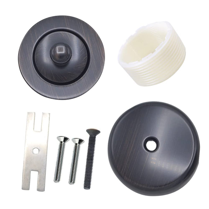 Lift and Turn Tub Drain Twist Trim Kit with Single-Hole Overflow Faceplate and Universal Fine/Coarse Thread Assembly, Bathtub Drain Kit fits All Bathtub (Matte Black) Matte Black