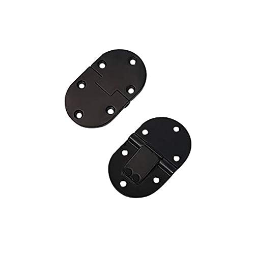 QCAA Solid Brass Butler Tray, Folding Table Hinge, 2-1/2" x 1-1/2" x 3.0 mm, Matte Black, 2 Pack, Made in Taiwan