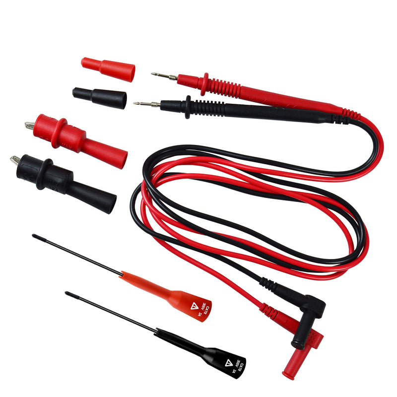ZIBOO KIT-15 Test Lead Set,Compatible with Fluke Ideal Simpson,Digital Multimeter,Clamp Meter with Threaded Alligator Clips, 4mm Banana Test Lead Probe Clip Suitable Compatible with Klein Tools 69410 ZIBOO KIT-15