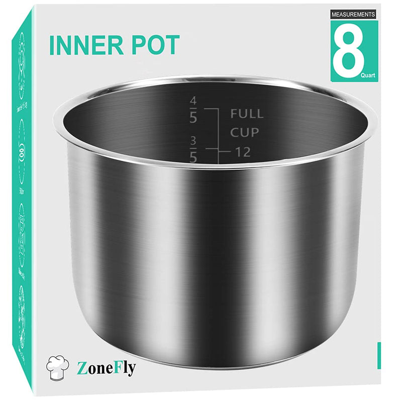 Original 8Qt Power Cooker XL Replacement Inner Pot Stainless Steel Compatible with 8 Quart Power Pressure Cooker Model PPC772 (or #PPC772) PPC780 (or #PPC780) and WAL3 Stainless Steel Inner Pot Parts for 8Qt