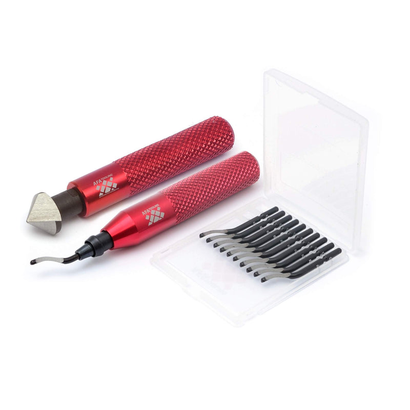 AFA Tooling - Deburring Tool & Countersink Hand Reamer with 10 Extra Blades - Works on Metal, Resin, PVC Pipes, Copper, Plastic and 3D Printed Edges - Plumbing & 3D Printing Burr Removal Reamer Tool Reamer & Deburring Tool