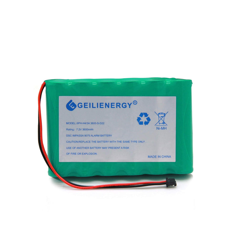GEILIENERGY 6PH-H-4/3A3600-S-D22 7.2v 3600mAh Ni-MH Battery Compatible with DSC IMPASSA 9057 Battery Wireless Security System