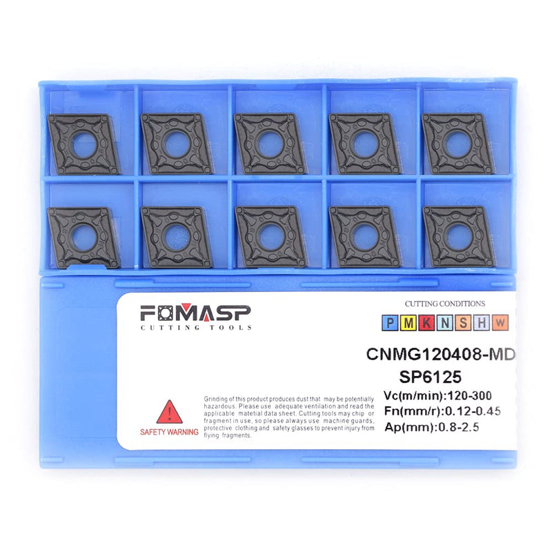 CNMG432 / CNMG120408-PM of CNC Carbide Inserts for Steel Turning Cutting Tools, The Chip Breaker"PM" fit for Semi-Finishing Metal Cutting, 10 PCS.