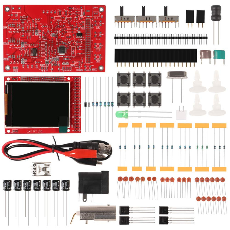 DSO 138 DIY Oscilloscope Kit Opening Source 2.4" TFT 1MSPS Digital Oscilloscope Kit with DIY Parts & Probe, Handheld Pocket Sized 13803K, SMD Electronic Learning Set oscilloscope diy
