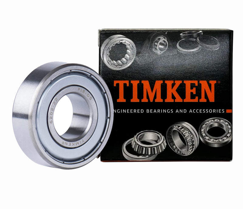 TIMKEN 6202-ZZ, 2pack,Double Metal Seal Bearings 15x35x11mm, Pre-Lubricated and Stable Performance and Cost Effective, Deep Groove Ball Bearings.