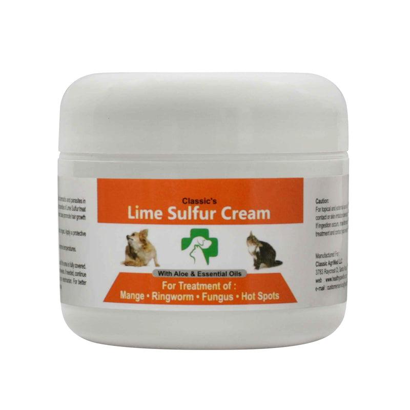 Classic's Lime Sulfur Pet Skin Ointment (2 oz) - Pet Care and Veterinary Treatment Against Ringworm, Mange, Lice, Flea, Itchy and Dry Skin - Safe Cream Ointment for Dog, Cat, Puppy, Kitten, Horse