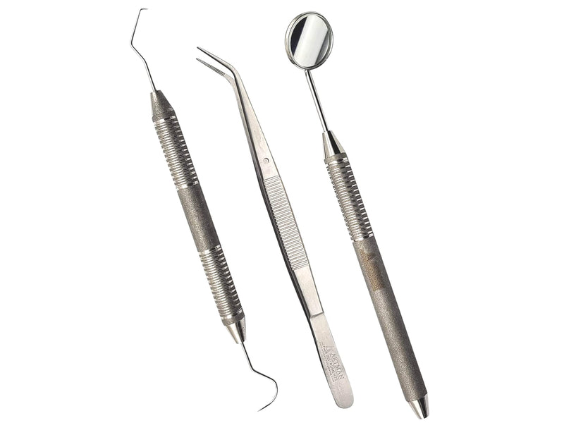 Dental Examination Set Mirror Probe Tweezers with Slip Resistant Surface | Dental Tools Dental Pick Oral Care Kit & Pet Oral Care Use | Stainless Steel Dental Hygiene Kit Set ARTMAN Brand 3